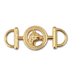 Anh&auml;nger Metall Zwischenst&uuml;ck Round With Horse Gold