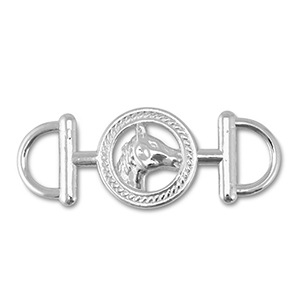 Anh&auml;nger Metall Zwischenst&uuml;ck Round With Horse Silver