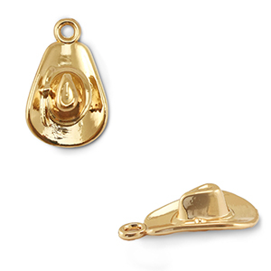 Anh&auml;nger Metall Cowboy Hat Gold