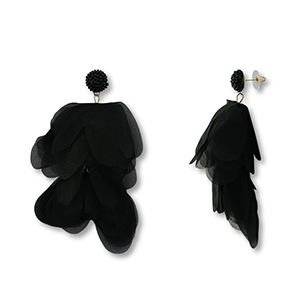 Musthave Ohrringe/Ohrstecker Chiffon Flower Black-gold