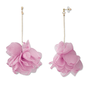 Musthave Ohrringe/Ohrstecker Chiffon Flower Mauve pink-gold