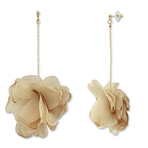 Musthave Ohrringe/Ohrstecker Chiffon Flower Beige brown-gold