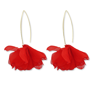 Musthave Ohrringe Chiffon Flower Red-gold