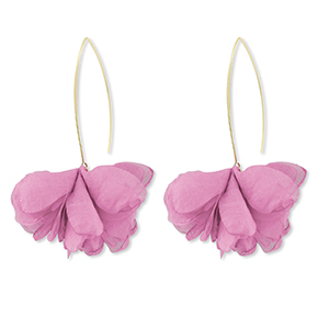 Musthave Ohrringe Chiffon Flower Mauve pink-gold