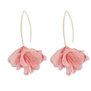 Musthave Ohrringe Chiffon Flower Peach pink-gold
