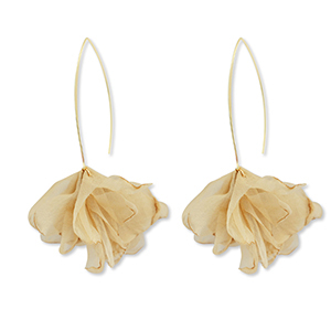 Musthave Ohrringe Chiffon Flower Beige brown-gold