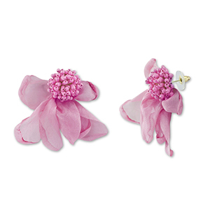 Musthave Ohrringe/Ohrstecker Chiffon Flower Mauve pink-gold