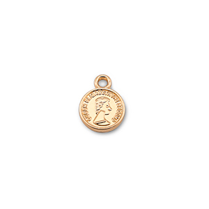 Anh&auml;nger Metall Round With Queen Elisabeth Gold