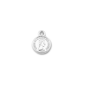 Anh&auml;nger Metall Round With Queen Elisabeth Silver