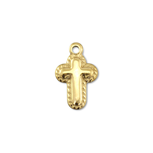 Anh&auml;nger aus Stainless Steel - Rostfreiem Cross Gold