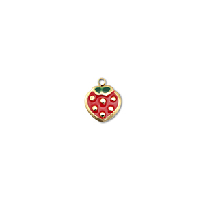 Anh&auml;nger aus Stainless Steel - Rostfreiem Strawberry Gold-red-green