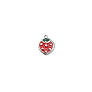 Anh&auml;nger aus Stainless Steel - Rostfreiem Strawberry Silver-red-green