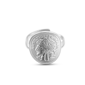 Stainless Steel - Rostfrei Stahl Ringe Coin Silver