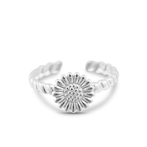 Stainless Steel - Rostfrei Stahl Ringe Flower Silver