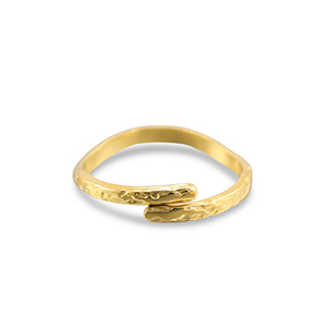 Stainless Steel - Rostfrei Stahl Ringe Wave Gold
