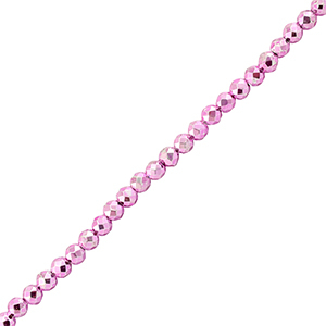 Facetten Top Glas Perlen 2mm Rund Metallic fuchsia pink