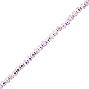 Facetten Top Glas Perlen 2mm Rund Metallic purple