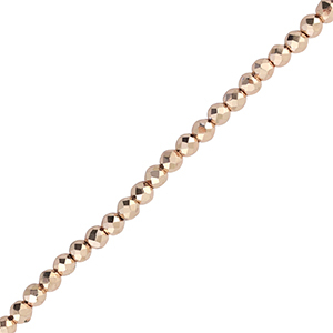 Facetten Top Glas Perlen 2mm Rund Metallic rose gold