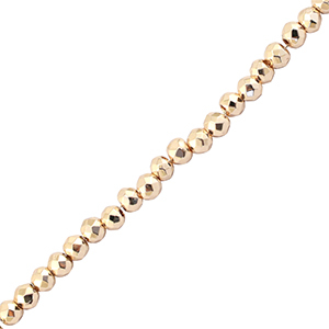 Facetten Top Glas Perlen 2mm Rund Metallic champagne