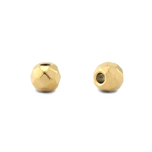 Perlen aus Stainless Steel - Rostfreiem Stahl 6mm Gold