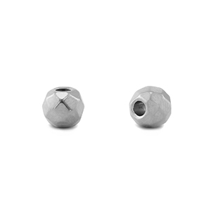 Perlen aus Stainless Steel - Rostfreiem Stahl 6mm Silver