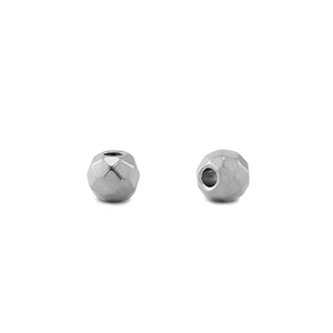 Perlen aus Stainless Steel - Rostfreiem Stahl 4mm Silver