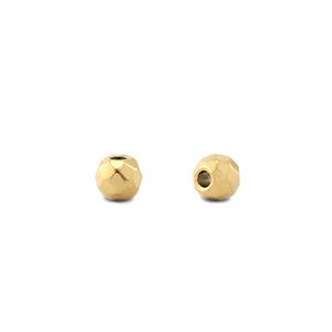 Perlen aus Stainless Steel - Rostfreiem Stahl 3mm Gold