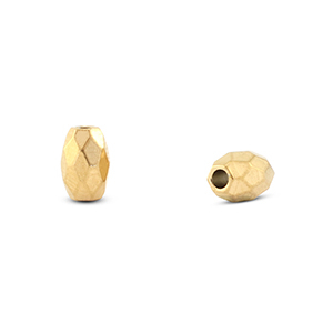 Perlen aus Stainless Steel - Rostfreiem Stahl Faceted Oval Gold