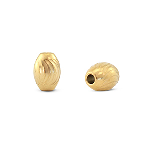 Perlen aus Stainless Steel - Rostfreiem Stahl oval Gold