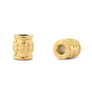 Perlen aus Stainless Steel - Rostfreiem Stahl Tube Dog paw Gold