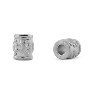 Perlen aus Stainless Steel - Rostfreiem Stahl Tube Dog paw Silver