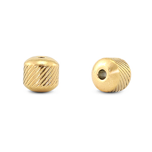 Perlen aus Stainless Steel - Rostfreiem Stahl 8mm Gold