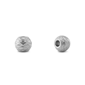 Perlen aus Stainless Steel - Rostfreiem Stahl 6mm Silver