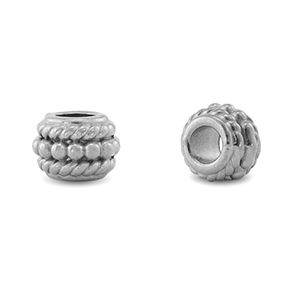 Perlen aus Stainless Steel - Rostfreiem Stahl Rondelle Silver