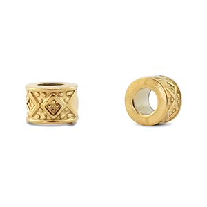 Perlen aus Stainless Steel - Rostfreiem Stahl Rondell Rhombus Gold