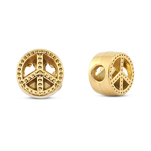 Perlen aus Stainless Steel - Rostfreiem Stahl Peace Gold