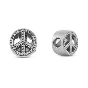 Perlen aus Stainless Steel - Rostfreiem Stahl Peace Silver