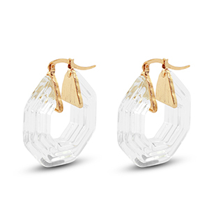 Musthave Resin Ohrringe Hexagon Gold-transparent