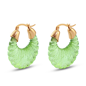 Musthave Resin Ohrringe Oval Gold-transparent green