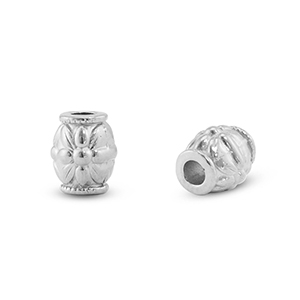 Perlen aus Stainless Steel - Rostfreiem Stahl Tube Flower Silver
