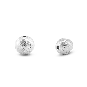 Perlen aus Stainless Steel - Rostfreiem Stahl Flower Silver