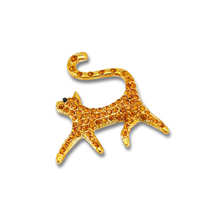 Broschen Cat Gold-orange