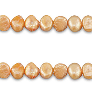 S&uuml;sswasser Perlen Nugget Oval Peach-orange