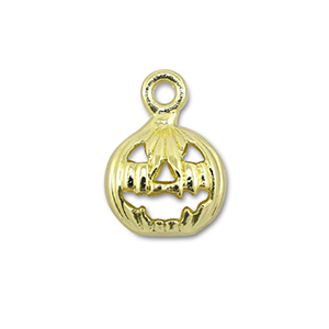 Anh&auml;nger Metall Pumpkin skull Gold