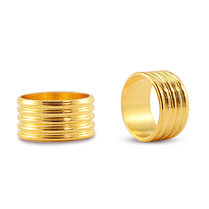 Schieber Metall DQ Ring with Ribs Gold (Nickelfrei)