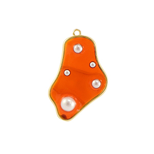 Anh&auml;nger aus Resin Irregular with Pearls Gold-orange-white