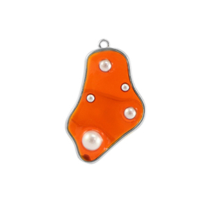 Anh&auml;nger aus Resin Irregular with Pearls Silver-orange-white