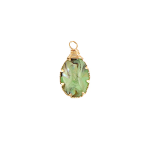 Anh&auml;nger aus Resin with Imitation Shell Oval Gold-ocean green