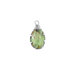 Anh&auml;nger aus Resin with Imitation Shell Oval Silver-ocean green