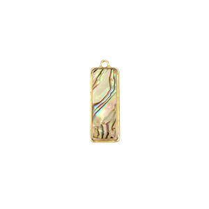 Anh&auml;nger aus Resin with Imitation Shell Rectangle Gold-taupe
